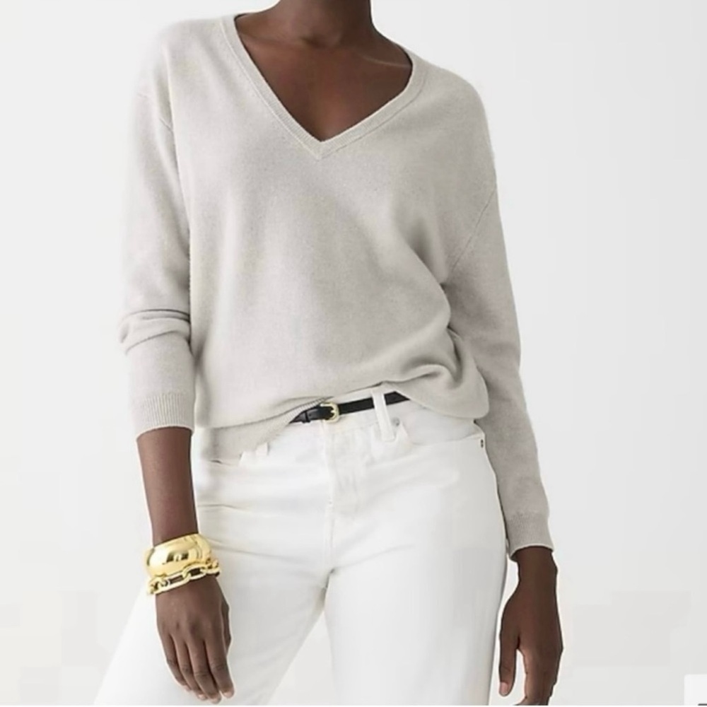 J. Crew cashmere relaxed v-neck sweater NWT
